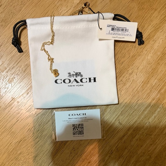 COACH Gold Heart Pendant Necklace NWT